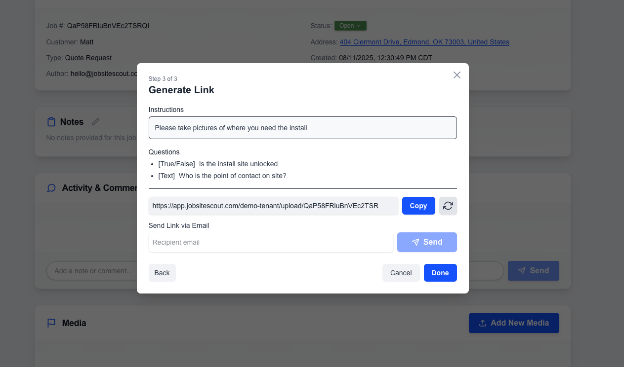 Create & Send Link